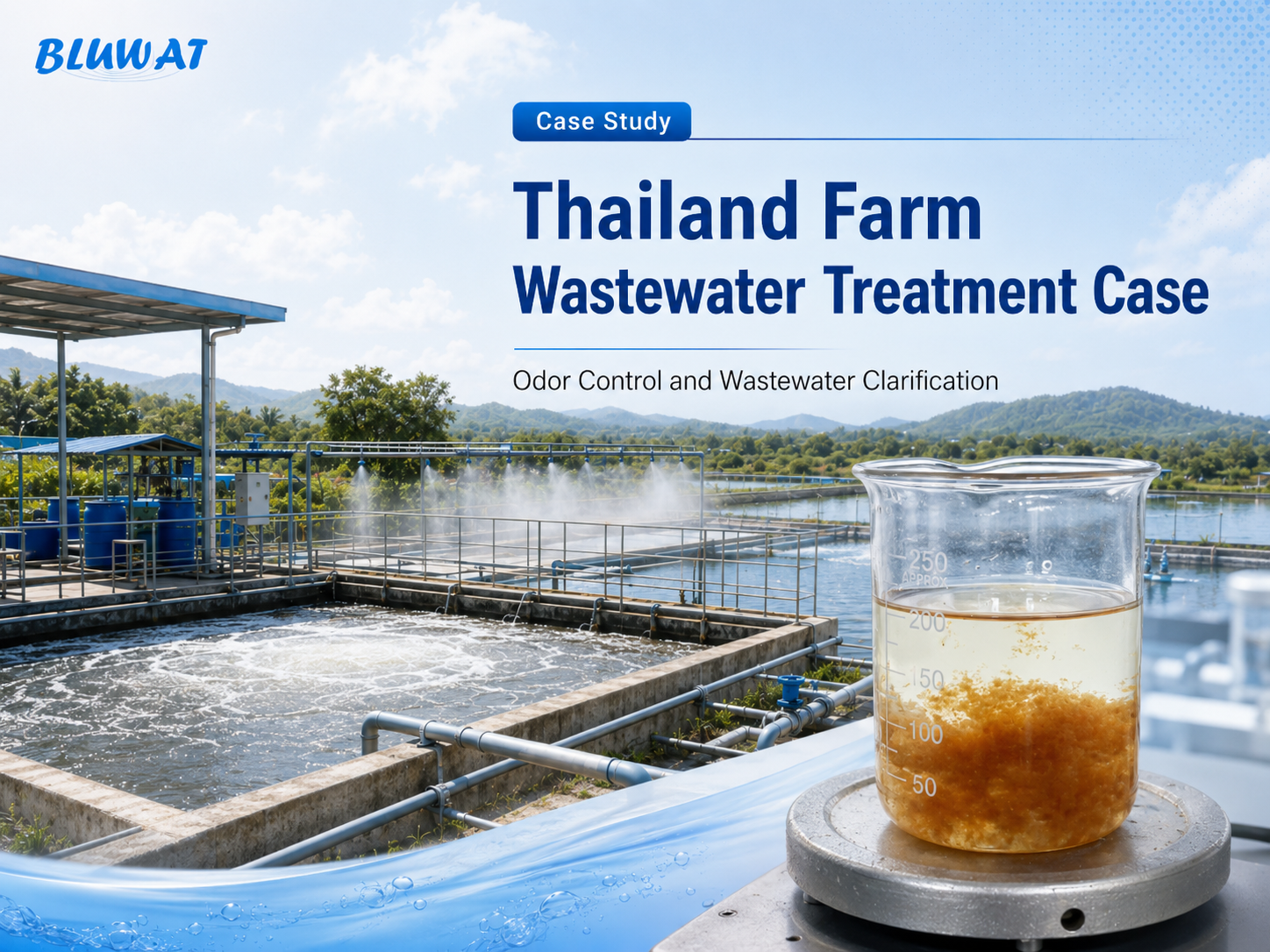 บล็อกบริษัทล่าสุดเกี่ยวกับ กรณีการบําบัดน้ําเสียในฟาร์มไทย: การควบคุมกลิ่นและการแก้ไขน้ําเสีย