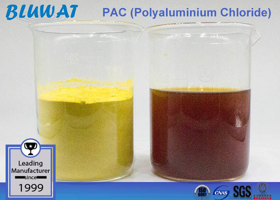 ผงสีเหลือง PAC Polyaluminium Chloride Coagulant สำหรับเครื่องกรองน้ำเคมี