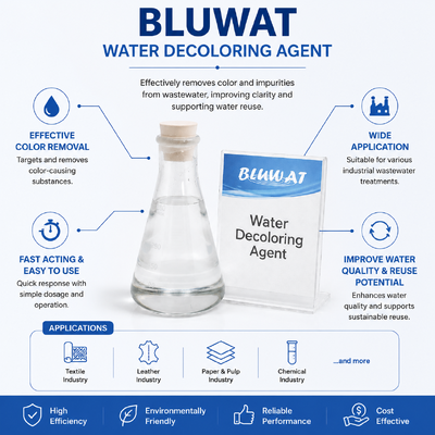 ซื้อ BWD-01 ตัวแทนล้างสีน้ำสำหรับน้ำทิ้งอุตสาหกรรมที่มีสีสูงพร้อมการกำจัดสี 50-99% และลด COD 50-80% การผลิตออนไลน์