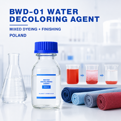 ซื้อ BWD-01 สารกำจัดสีน้ำที่มีปริมาณของแข็ง 50% และค่า pH 3-6 สำหรับบำบัดน้ำเสียสิ่งทอในโปแลนด์ การผลิตออนไลน์