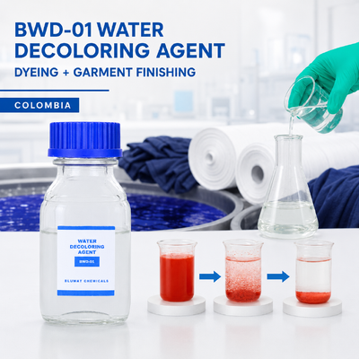 ซื้อ BWD-01 สารกำจัดสีน้ำสำหรับน้ำเสียจากการย้อมผ้าและตกแต่งเสื้อผ้าในโคลอมเบีย การผลิตออนไลน์