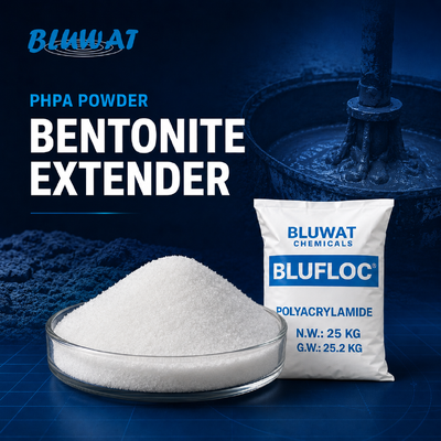 ซื้อ PHPA Powder Bentonite Extender ด้วย 89% Min. เนื้อหาแข็งสําหรับเหลวเจาะที่มีเนื้อหาแข็งต่ําเป็นคอพอลิมเลอร์ anionic การผลิตออนไลน์