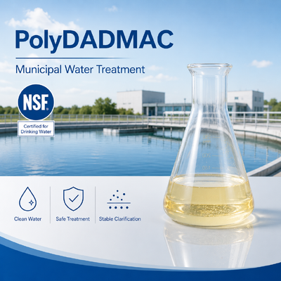 ซื้อ โพลีไดแดแมคของเหลวประจุบวก NSF-certified ที่มีปริมาณของแข็ง 20%, 40%, 50% การผลิตออนไลน์
