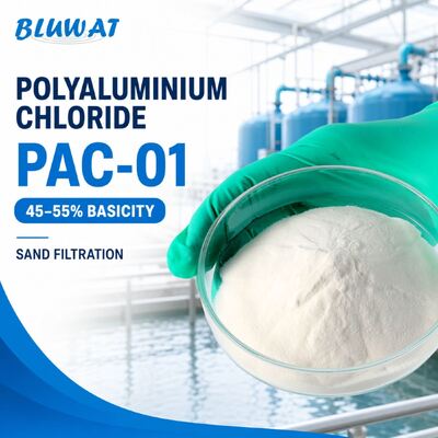 ซื้อ โพลีอะลูมิเนียมคลอไรด์ 45-55% ความเป็นด่าง บรรจุถุง 25 กก. PAC-01 สำหรับการบำบัดเบื้องต้นการกรองทราย การผลิตออนไลน์