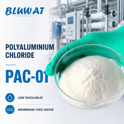ซื้อ 00.1% สูงสุด ขาวไม่ละลาย ขนาด 25 กิโลกรัม ถุง PAC-01 โพลีแอลูมิเนียมคลอริดสําหรับน้ําอาหาร การผลิตออนไลน์