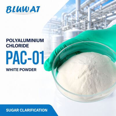 ซื้อ 45-55% หลักภาพ ขาวฝุ่น PAC-01 โพลีแอลูมิเนียมคลอริดสําหรับการแก้ไขน้ําตาล การผลิตออนไลน์