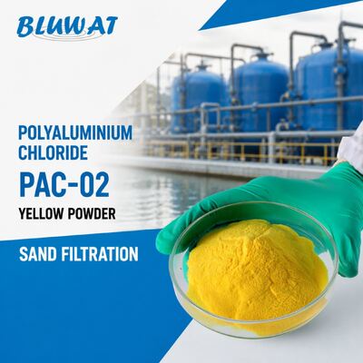 ซื้อ 30% Min. Al2O3 ผงสีเหลือง PAC-02 โพลีอะลูมิเนียมคลอไรด์สำหรับกรองทราย การผลิตออนไลน์