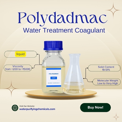 สารเคมีทําความสะอาดน้ําที่ได้รับการรับรองจาก NSF การบําบัดน้ํา สารก่อก้อน PolyDADMAC PDADMAC CAS No. 26062-79-3