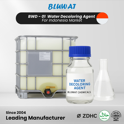 สารขจัดสี BWD-01 สำหรับบำบัดน้ำเสียจากโรงงานย้อมสิ่งทอ เยื่อกระดาษ และโรงงานกระดาษในอินโดนีเซีย